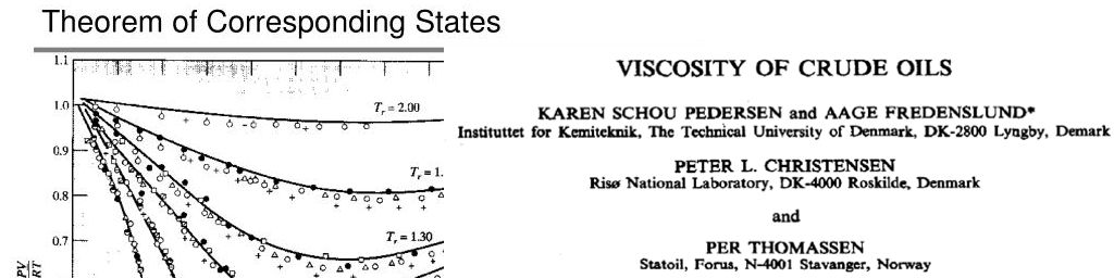 Pedersen Corresponding States Principle Viscosity